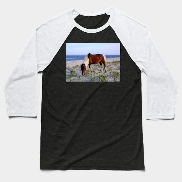 Wild horses, wildlife, gifts, Assateague, Upon the Dunes Baseball T-Shirt by sandyo2ly